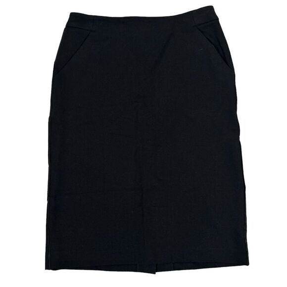 A New Day Black mini Skirt pencil skirt with slit in back size 4 soft business - Picture 1 of 5